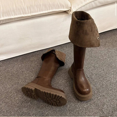 Belt Button Down High Boots